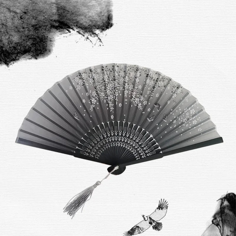 Traditional Japanese Style Floral Hand Fan | Bowlift