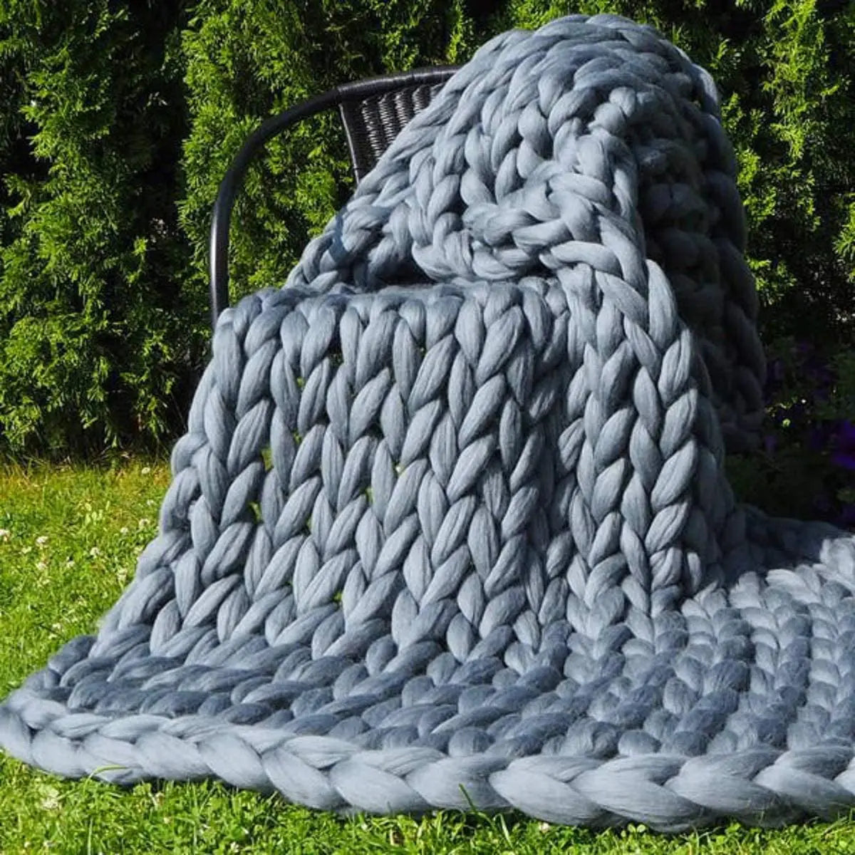 Chunky Knit Blanket – Cozy Wool Blanket for every room – Soft and warm – Perfect for sofa and bed