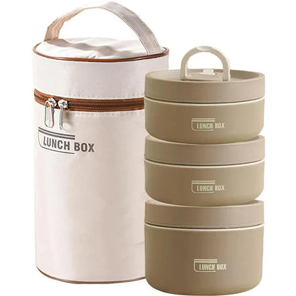 Skanto | Portable Insulated Lunch Container Set – 3 Stackable Thermal Food Storage Boxes for Adults and Kids