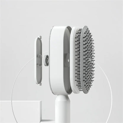 Self-cleaning 3D hairbrush