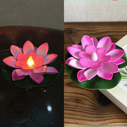 BowLift | Floating Lotus Lamp LUMILYA | LED Water Sensor | Warm White Light | For Pond, Garden & Parties
