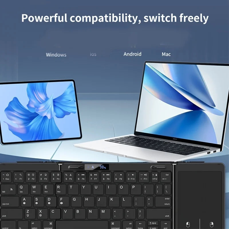 BowLift | Foldable RGB Wireless Built-in Touchpad Backlit Travel Keyboard