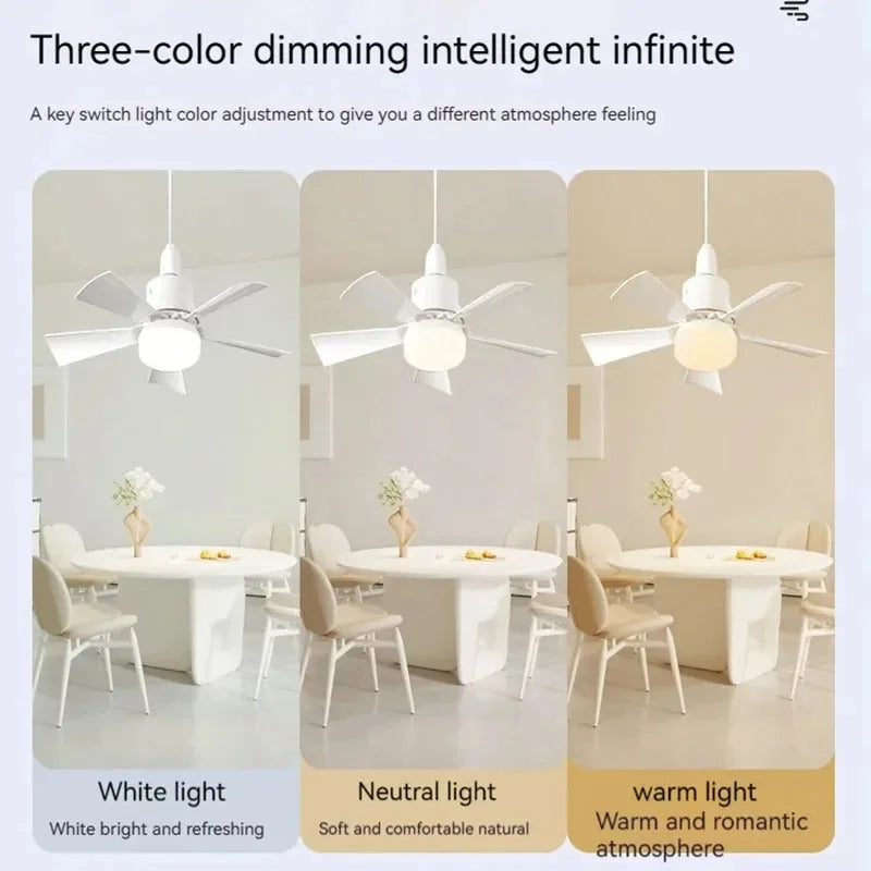 Ceiling Fan LED with Remote Control – Dimmable 30W, E27 Base, Modern Smart Wireless Fan Light for Bedroom and Living Room | Bowlift