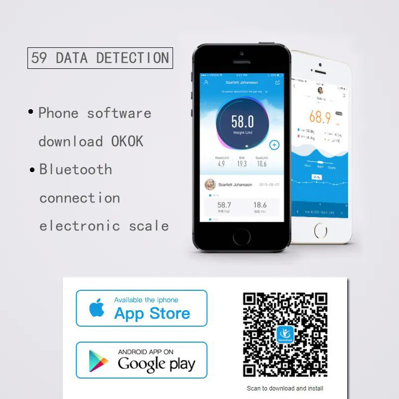 Skanto | Smart Bluetooth Body Composition Scale: Wireless Digital Bathroom Scale Analyzer with Smartphone App