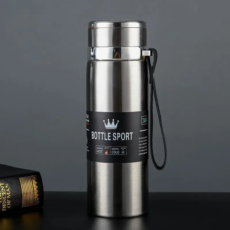 Skanto Stainless Steel Thermos 1L – Insulated Bottle for Keeping Water Cold and Hot, Tea, Coffee