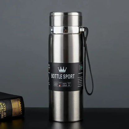 Skanto Stainless Steel Thermos 1L – Insulated Bottle for Keeping Water Cold and Hot, Tea, Coffee