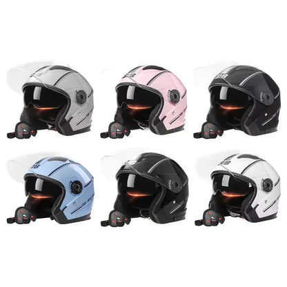 Skanto | Retro 3/4 Open-Face Motorcycle Helmet with Dual Visor – AeroRide