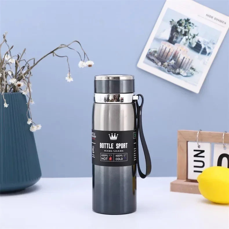 Skanto Stainless Steel Thermos 1L – Insulated Bottle for Keeping Water Cold and Hot, Tea, Coffee