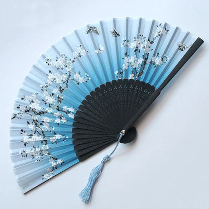 Traditional Japanese Style Floral Hand Fan | Bowlift