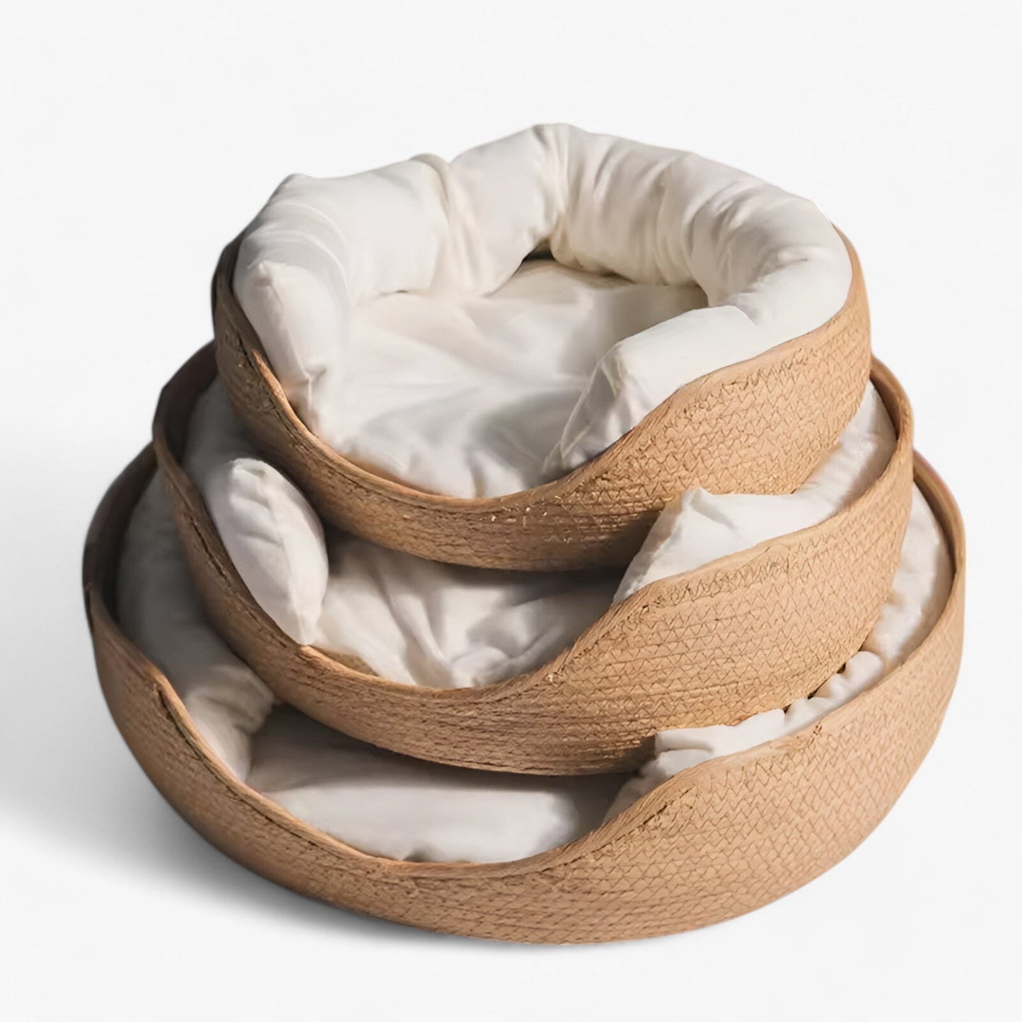 Skanto | Hand-Woven Bamboo Pet Bed with Soft Cushion – Luna Nest