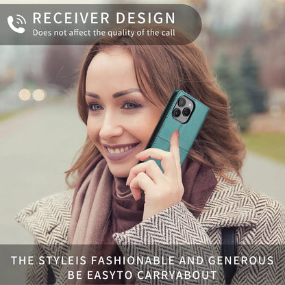 Sandsberg | RFID Leather iPhone 16/15 Magnetic Flip Wallet Case