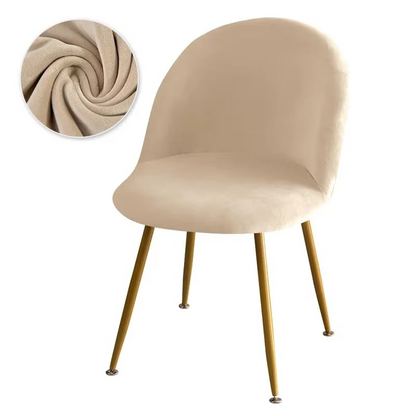 Kalsten | Elastic Velvet Chair Covers - Stretch Low Back Slipcovers for Dining and Makeup Chairs