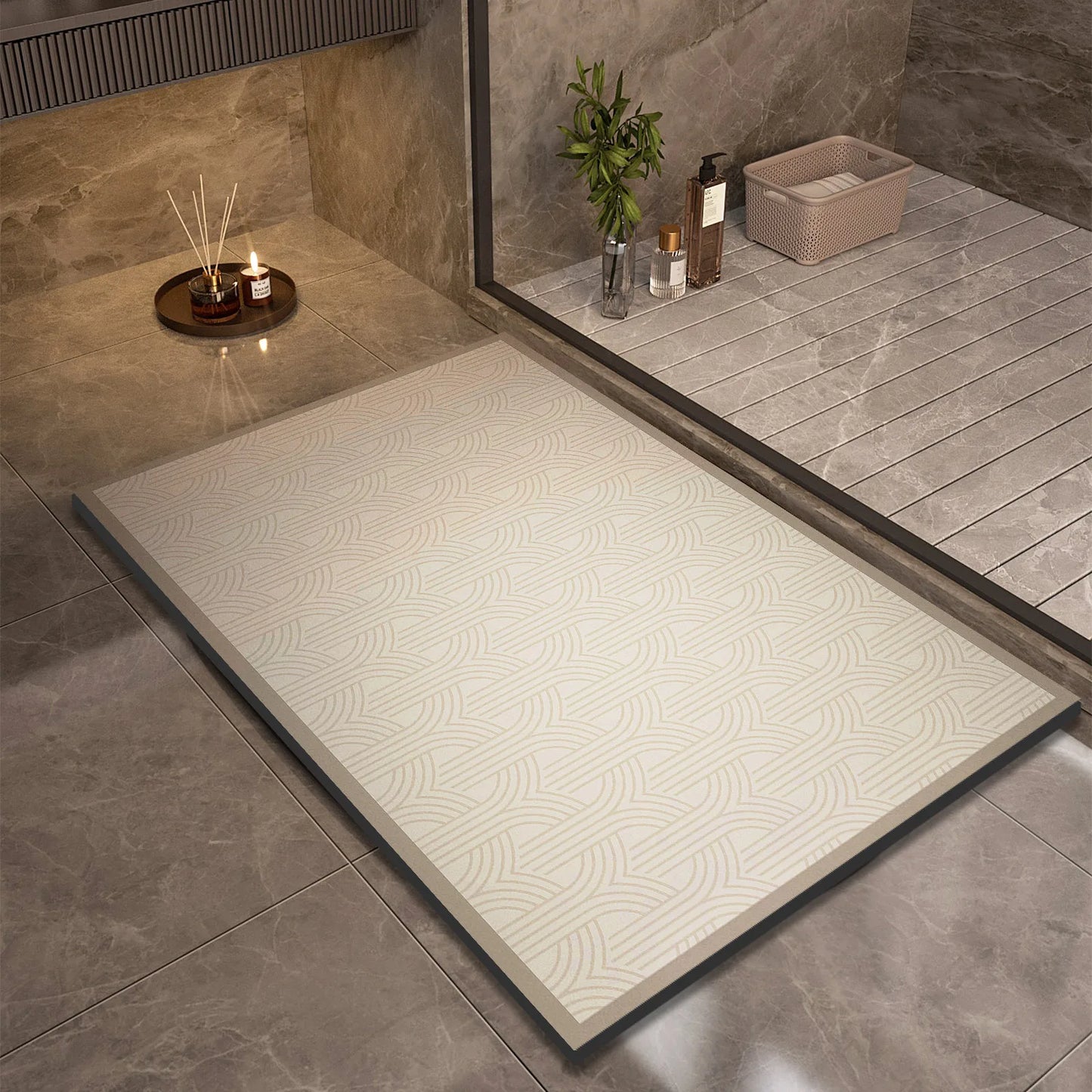 Skanto | Super Absorbent Non-Slip Bath Mat Quick-Drying Shower Rug