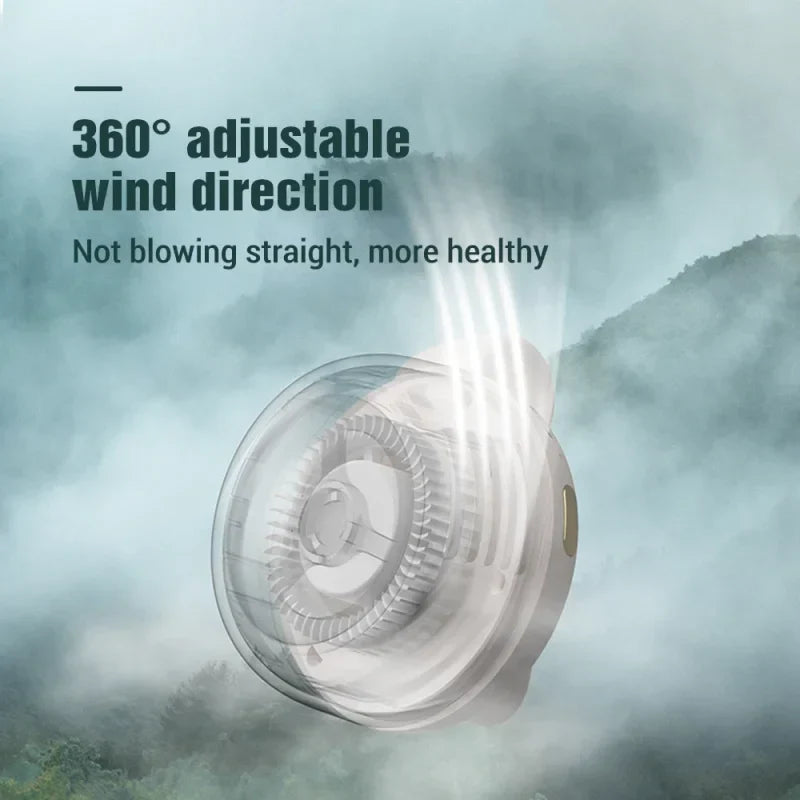 Whirlwind Bladeless Fan – Portable USB-Rechargeable Mini Fan with Button Design, Silent for Home and Outdoor Travel | Brehn