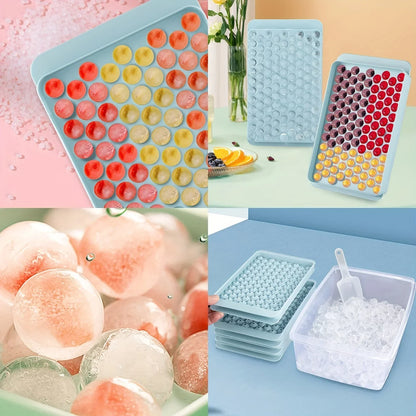 Skanto | Mini Ice Cube Tray | 104 Holes Round Ice Ball Mold | Small Crushed for Cooling Bar Cocktail Whiskey Drink | Coffee Juice Kitchen Tool