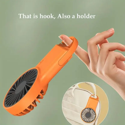 BowLift | BreezeeGo MinQi Fan with Carabiner | USB Rechargeable & Foldable | Quiet & Portable | For Travel, Office & Home