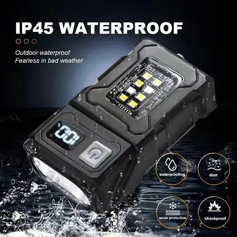 BowLift | Luminoxar Tactical Mini LED Work Light | USB-C Rechargeable | 7 Light Modes & Magnetic Base | 8.1 × 4.5 × 2.6 cm | IPX4 Waterproof