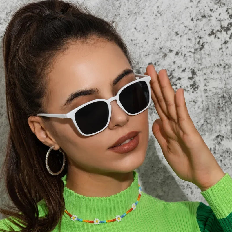 Skanto | Vintage Square Sunglasses Mirror Retro Shade for Women