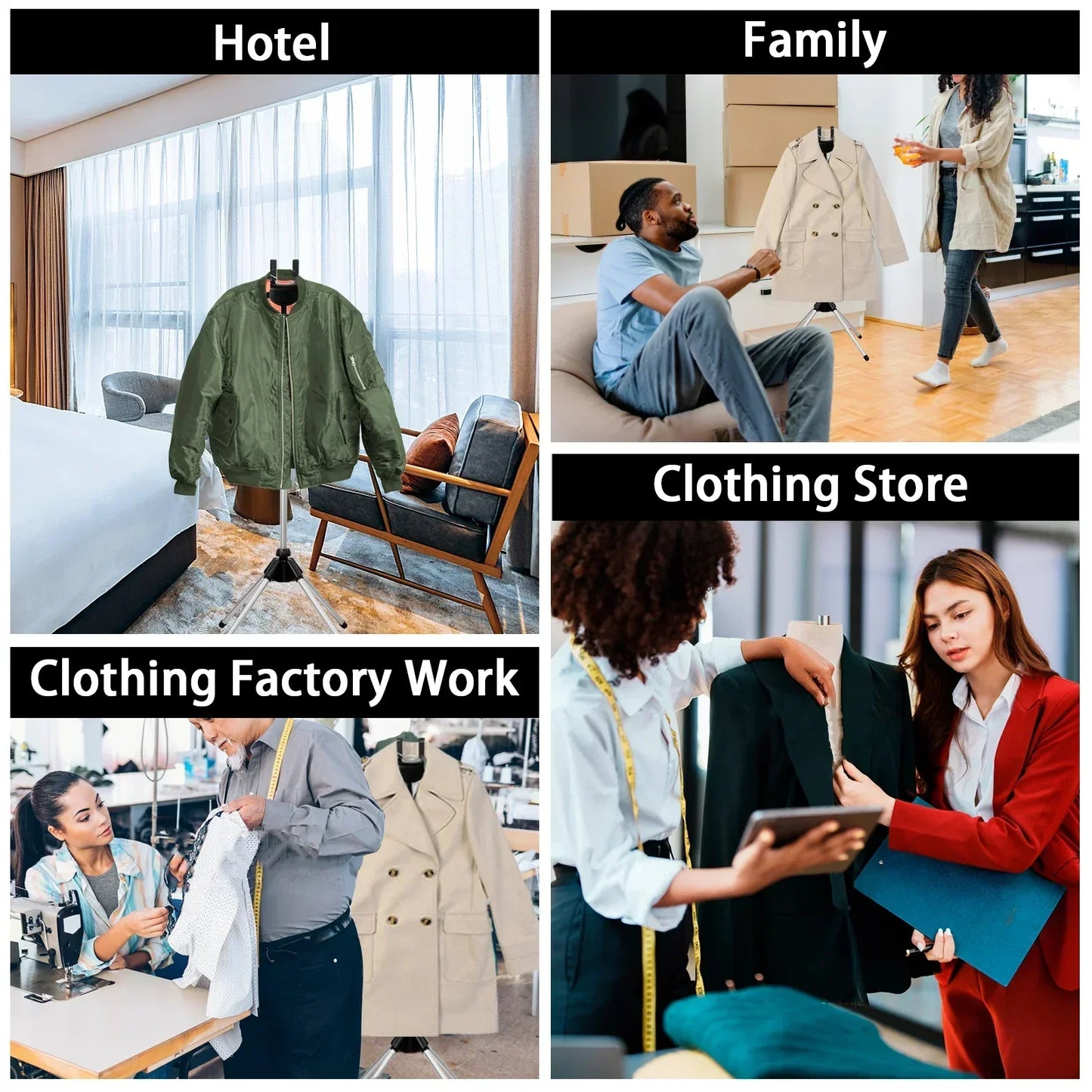 Skanto | Adjustable Telescopic Clothes Steamer Stand – Foldable and Portable