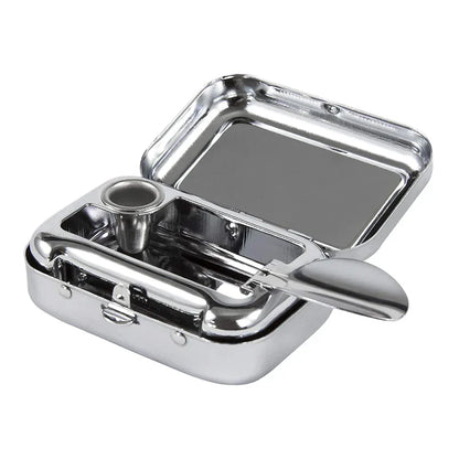 Mini Portable Metal Cigarette Ashtray with Lockable Lid - Fashionable Desktop Ashtray - Pocket Ashtray Gift for Men