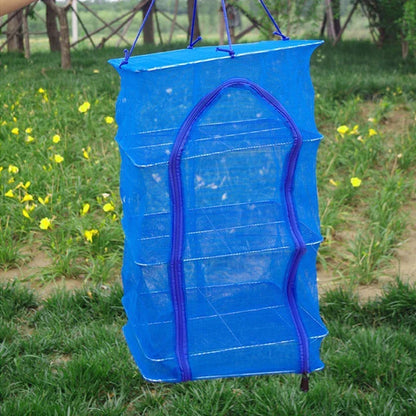 BowLift | Drying Net AeroDry 3X | Collapsible Hanging Basket with 3 Levels | For Fish, Herbs, Vegetables & Plants | 35×35×65 cm