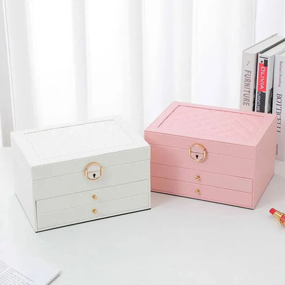 BowLift | Jewelry Box Leather | Lockable Multi-Layer Storage Organizer