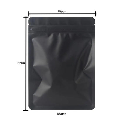 Skanto | 100PCS Double-Sided Frosted Mylar Bags - Flat Bottom, Waterproof, Heat-Sealable Aluminum Foil Zipper Bags