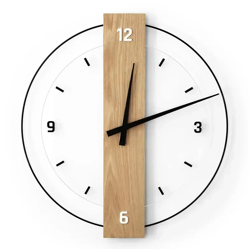 BowLift | SilentOak – Minimalist Wooden Wall Clock with Silent Movement