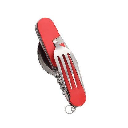 BowLift | OutdoGear 4-in-1 Folding Cutlery | Compact & Multifunctional | Stainless Steel