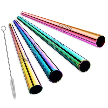 Skanto | Extra Wide Metal Straws for Bubble Tea