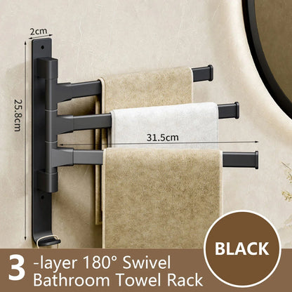 Skanto | Rotbart Towel Bar Rotbart Towel Rack Space Aluminum 1/2/3/4/5-Bar Towel Holder Kitchen Shelf Kitchen Hanging Shelf Wall Mounted