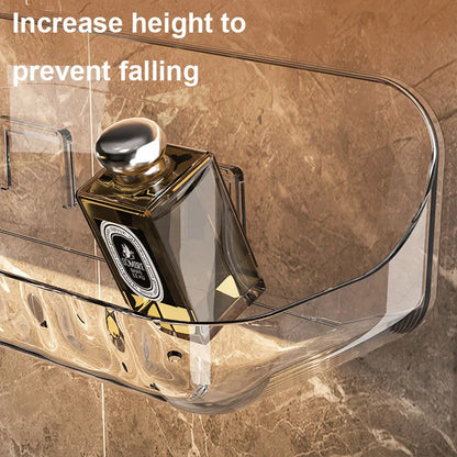 BowLift | Clario WallClear Wall Shelf Transparent | Acrylic Shelf Without Drilling | For Bathroom & Kitchen | Strong Adhesion & Removable