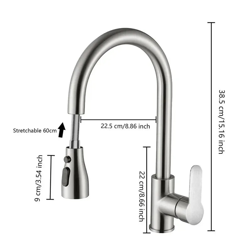 BowLift | Kitchen faucet with pull-out spout – Brushed Nickel