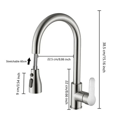 BowLift | Kitchen faucet with pull-out spout – Brushed Nickel