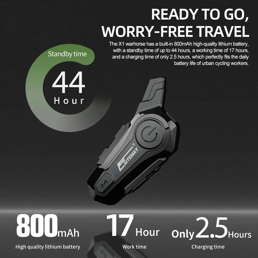 BowLift | Bluetooth Motorcycle Helmet Intercom Headset with 1000m Range & IPX6 Waterproof – RoadComm