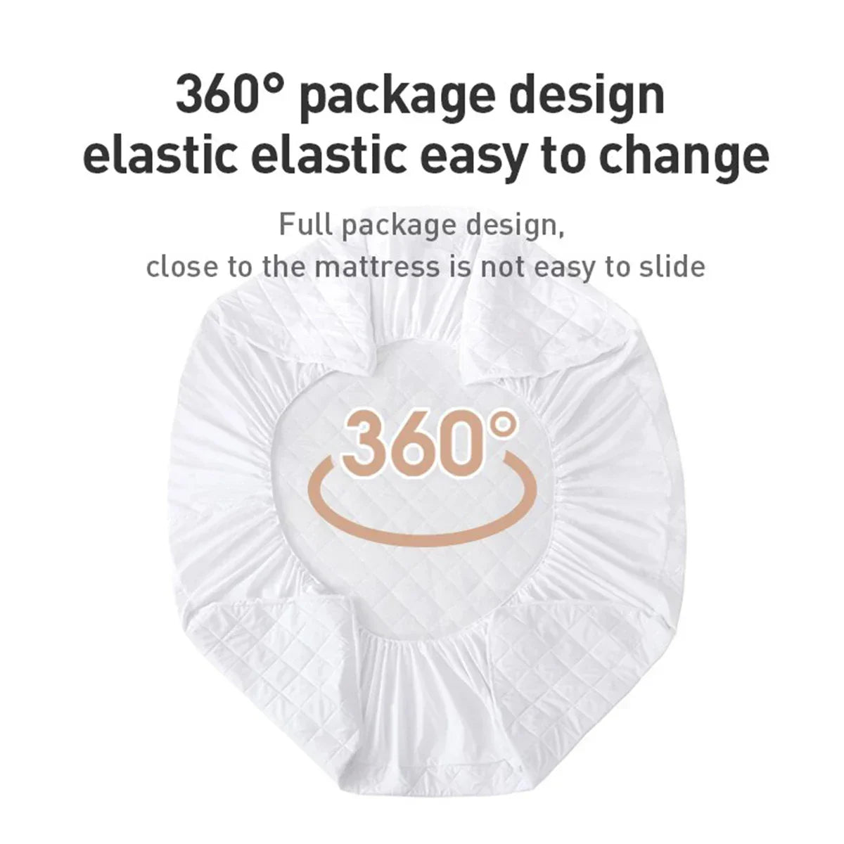 Skanto | Waterproof Mattress Protector Fitted Sheet - Protection for Twin/Full/140/160 Size, Gray/White, Multi-Size Options