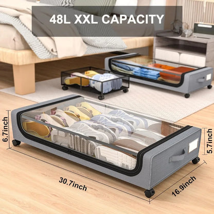 BowLift | Underbed Storage Stackable Wheeled Box Organizer