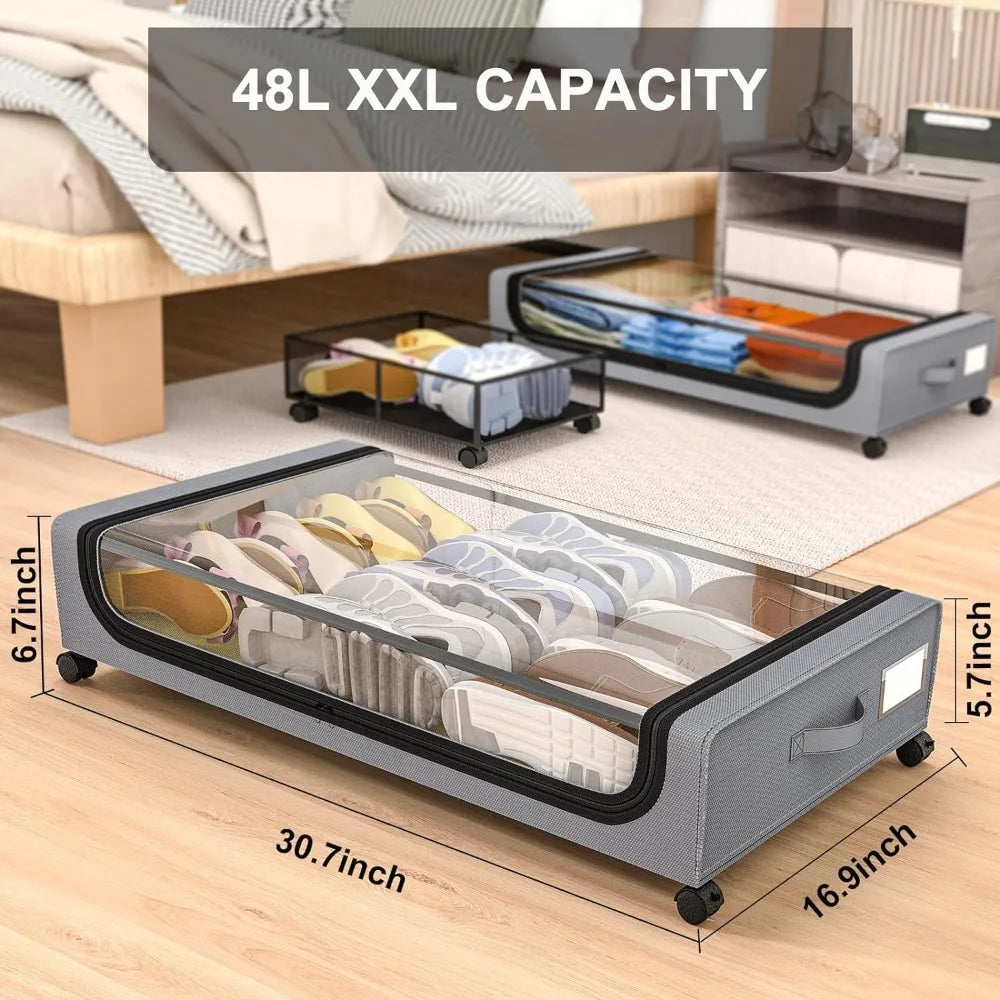 BowLift | Under-bed storage stackable rolling box organizer