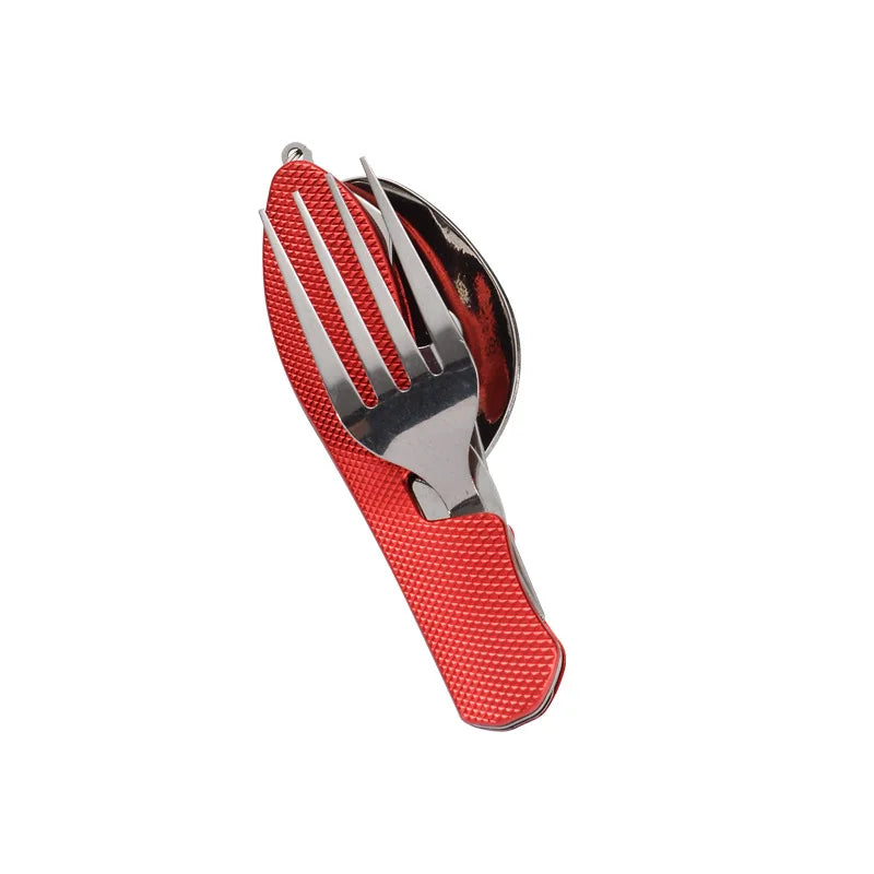 BowLift | TrailTool 3-in-1 Cutlery | Foldable & Durable | Stainless Steel with Handle | For Camping & Outdoor