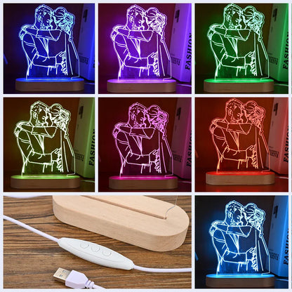 Skanto | Personal 3D Photo Lamp: Custom Photo & Text Night Light - Ideal for Valentine's, Weddings, Anniversaries, Birthday Gifts