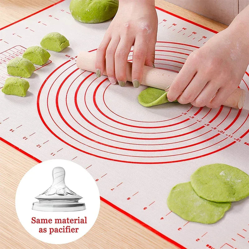 BowLift | BakeFlex Silicone Baking Mat | Extra Thick & Non-Stick | With Measuring Scale | Perfect for Rolling Out Dough, Fondant & Pastry