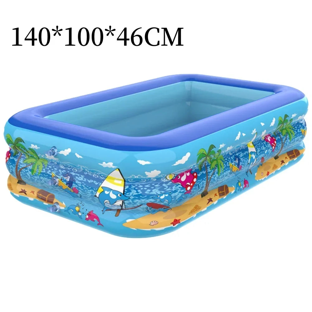 BowLift | Luftolino Inflatable Children's Paddling Pool | 110–180 cm | Extra Thick PVC | Cartoon Design for Garden & Balcony