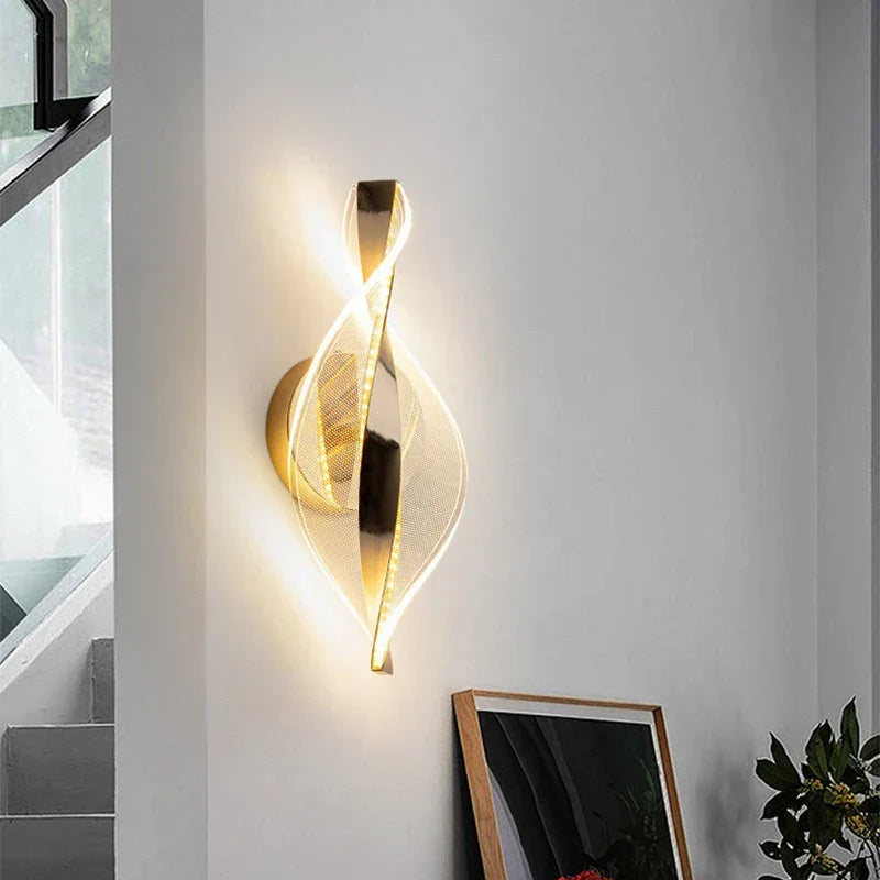 Skanto | NordGlow LED Wall Lamp | Modern Acrylic & Metal Design | 3-Color Light | Creative Interior Lighting for Living Room & Bedroom