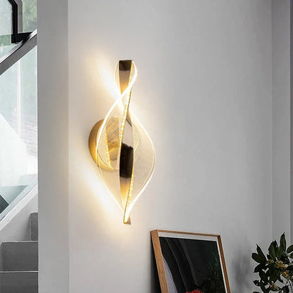 Skanto | NordGlow LED Wall Lamp | Modern Acrylic & Metal Design | 3-Color Light | Creative Interior Lighting for Living Room & Bedroom