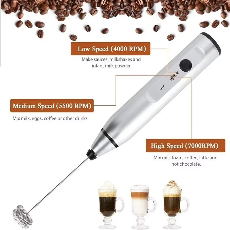 BowLift | Portable USB Electric Milk Frother Handheld Coffee Whisk and Mini Food Blender
