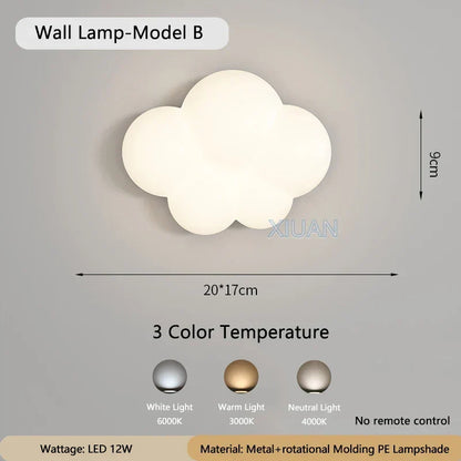 WhiteCloud Lamp – Stylish LED Wall Light for Kids Skanto