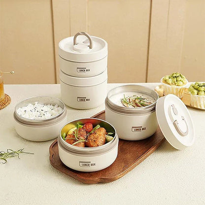 Skanto | Portable Insulated Lunch Container Set – 3 Stackable Thermal Food Storage Boxes for Adults and Kids