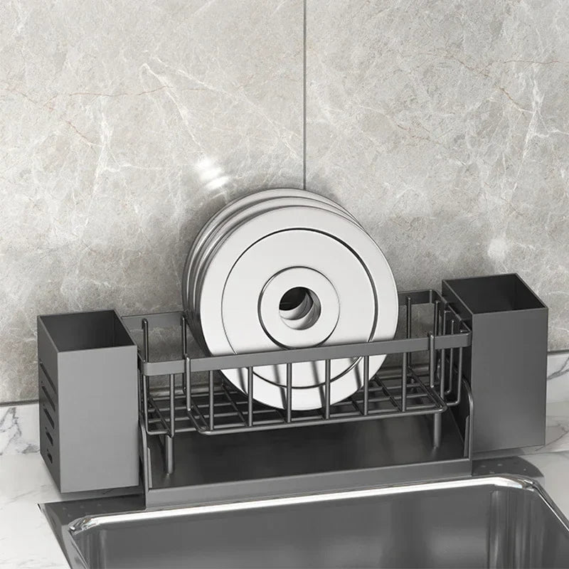 Skanto | Ordinaqua Sink Organizer Shelf | Self-Draining | Holder for Sponge, Soap & Cloth | Expandable & Hygienic | ABS Plastic