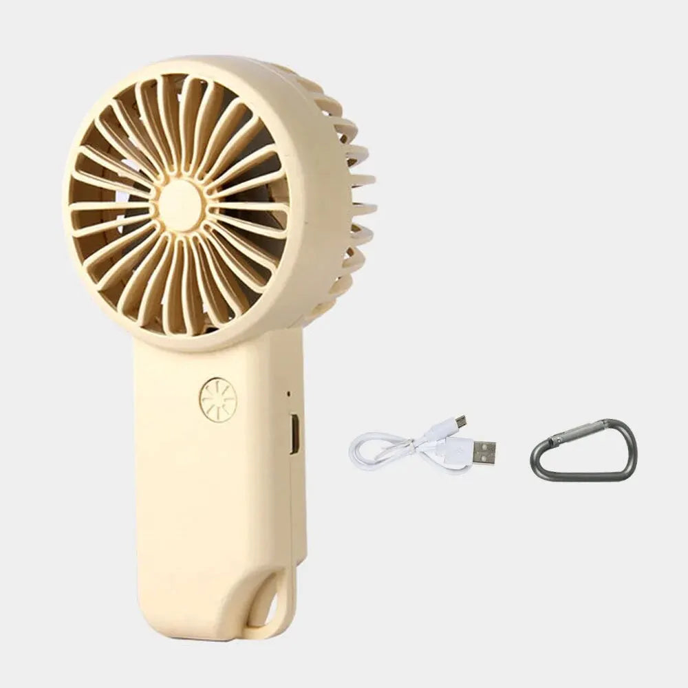 BowLift | Brisola Mini Handheld Fan with USB Charging | 3 Speed Settings & LED Display | Portable Battery Fan for Office, Travel & Sports