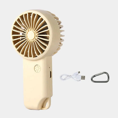 BowLift | Brisola Mini Handheld Fan with USB Charging | 3 Speed Settings & LED Display | Portable Battery Fan for Office, Travel & Sports